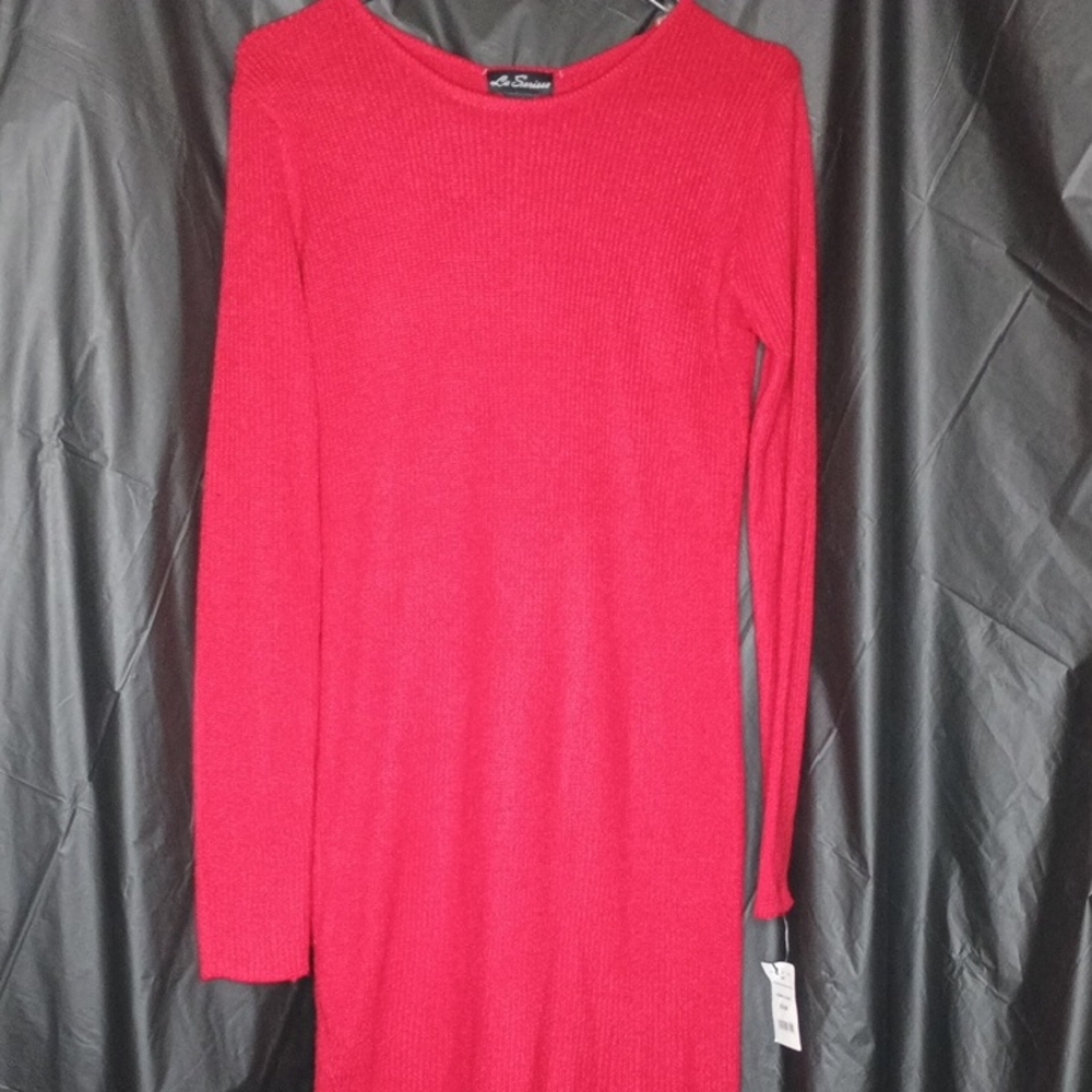 Elegant Red Long Sleeve Dress